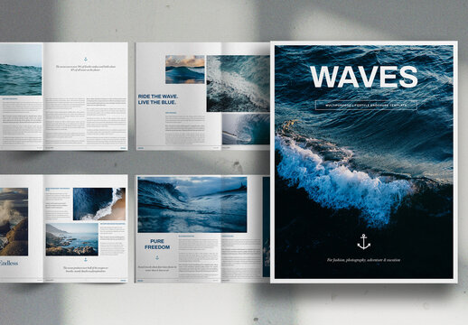 Waves Blue Ocean Lifestyle Brochure Layout
