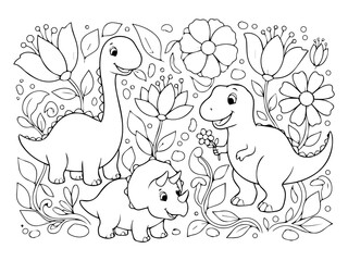 Black and white vector illustration of kawaii coloring page