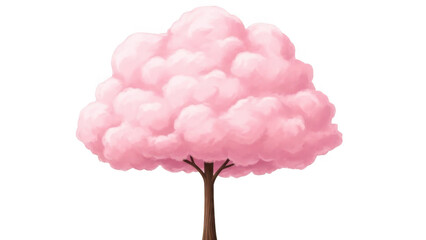 Illustrated pink tree isolated on transparent background