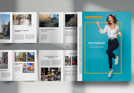 Capri Blue PhotoBook Street Fashion Style Brochure Layout