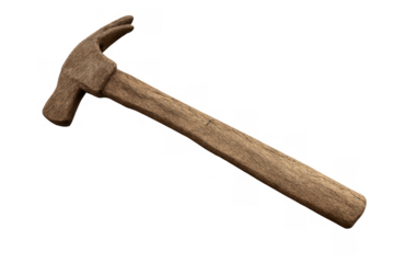 Vintage claw hammer with wooden handle, an essential carpentry tool for construction and home repair works