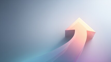 Abstract arrow design with gradient colors on soft background