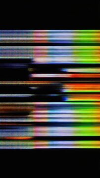 Vibrant Glitch Pattern of Colorful Horizontal Stripes.