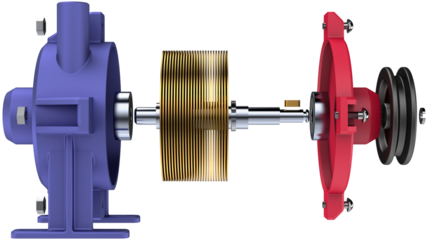Illustration of a bladeless turbine design, based on an early 20th-century concept patented in 1913. The mechanism uses smooth, rotating discs and radial flow dynamics. exploited