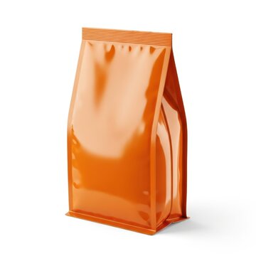 Orange packaging bag isolated on white background