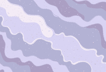 Obraz premium Abstract Pastel Purple Wavy Texture with Water Droplets Creating a Soothing and Artistic Background Design