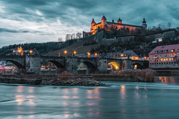 Obraz premium View of the Marienberg Fortress in Würzburg, Germany.