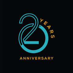 Fototapeta premium 20 years anniversary logo design inspiration