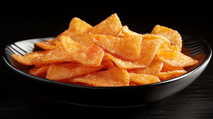 Candied orange peel slices coated with sugar on black plate, traditional sweet dessert for holiday baking and confectionery