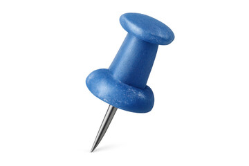 Blue pushpin holding important information and reminders, ideal for office organization and stationery supplies