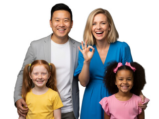 Happy family, portrait and beach with happy, smile and relax mother and father hug, embrace and laughing together. Kids, face and parents on sea vacation with family bonding, excited and cheerful