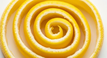 Lemon Peel Spiral - Vibrant Yellow Citrus Zest Swirl