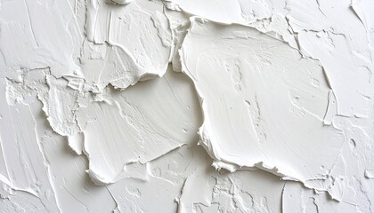 Close-up of thick, textured white paint applied with a palette knife, creating abstract pattern