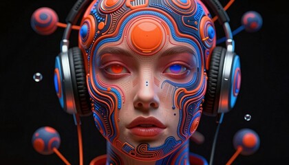 Futuristic Cybernetic Person Portrait