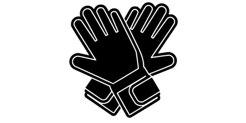 Obraz premium Crossed Football Goalkeeper Gloves Vector Outline Icon