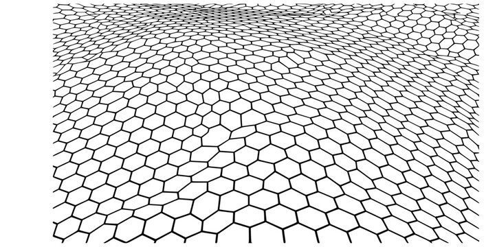 Seamless Distorted Football Net Hexagon Pattern Vector