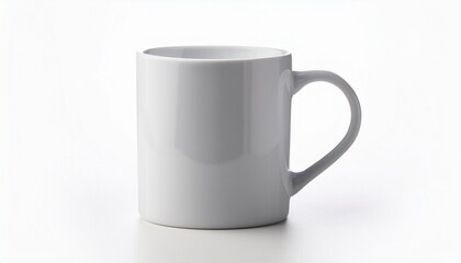 Fototapeta premium plain white ceramic coffee mug with handle isolated on white background