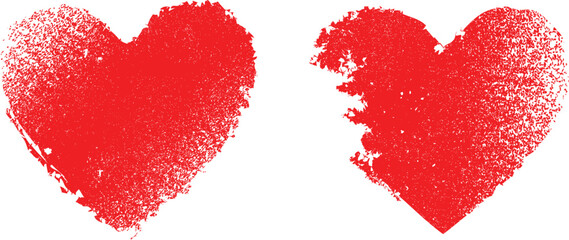 Dispersion heart . Grunge stamps collection.love Shapes for your design.Distressed symbols. Textured Valentine's Day signs.Vector illustration.