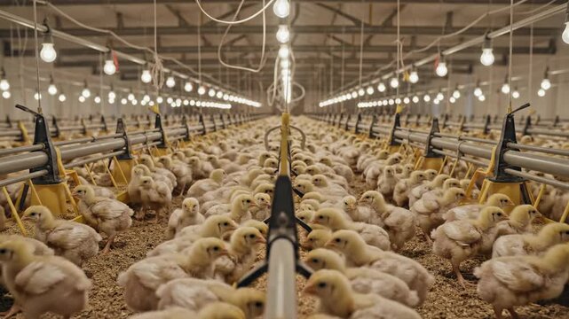 Inside a Crowded Chicken Farm - A Look at Poultry Production.