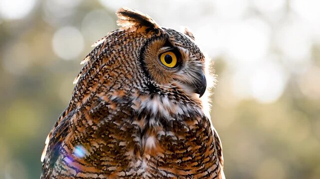 Majestic Owl Portrait - A Close-Up Look at Natures Beauty.