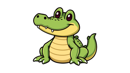 Vector illustration crocodile with white background