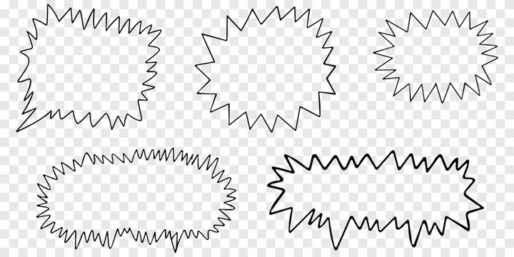 Hand Drawn Jagged Outline Speech Bubbles Collection Set