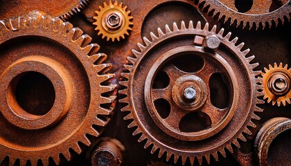 rusty gears vintage oxidation concept rusty gears with a textured surface showcasing industrial decay and mechanical design