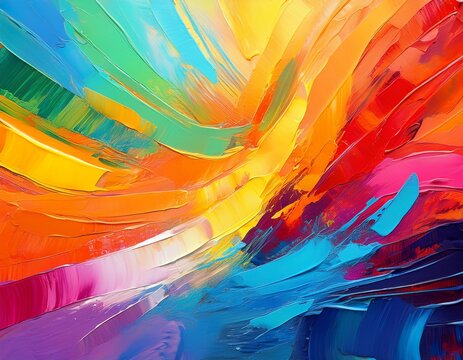 painterly texture abstract background using bold bright brushstrokes with a contrasting color palette