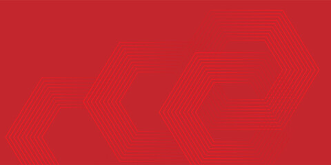 Abstract Red Geometric Hexagon Triple Pattern Background