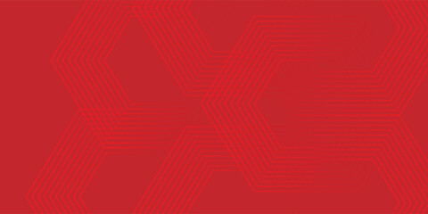 Abstract Red Geometric Hexagon Triple Pattern Background