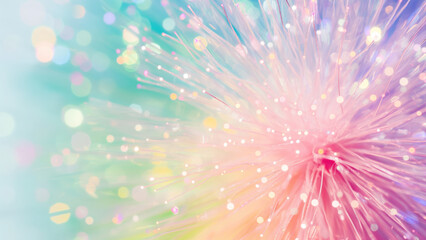 Obraz premium Pastel sparkling bokeh burst background in soft gradient. Celebration abstract concept.
