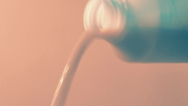 Bottle Poured Generic Liquid Close-Up