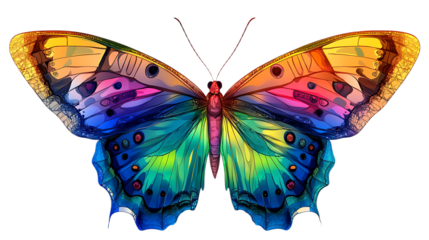 Vibrant Psychedelic Butterfly Art Digital Illustration