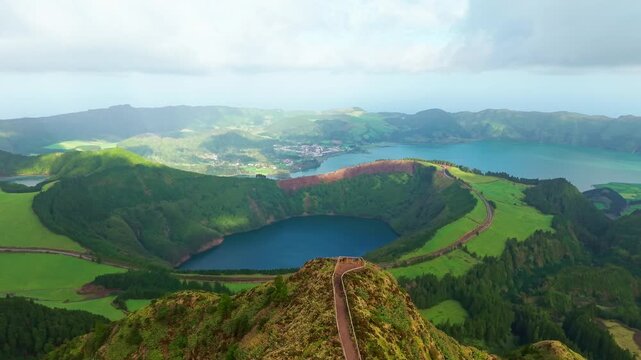 Miradouro Grota do Inferno at Sete Cidades Lake, Soa Miguel, Azores