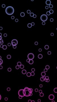 Bubbles floating and flying upward