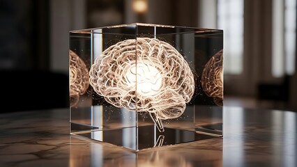 Illuminated Mind Encased in Glass