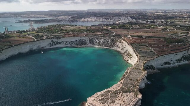 A view from a great height of Ras il-Fenek, Malta