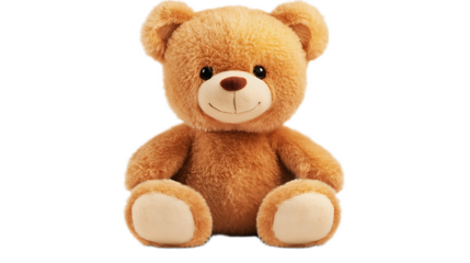 Cute Brown Teddy Bear Sitting Isolated Soft Toy