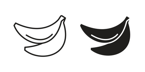 Fototapeta premium Bananas icons in trendy flat style. Icon design, logo, app, UI. Vector illustration
