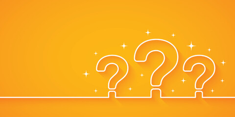 Vector Question Marks Outline With Text Space Background