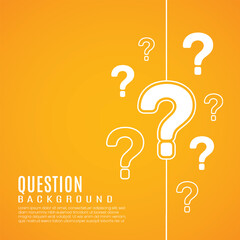 Vector Question Marks With Text Space On Yellow Background