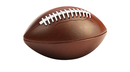 American Football Leather Ball Close-Up on Black Background
