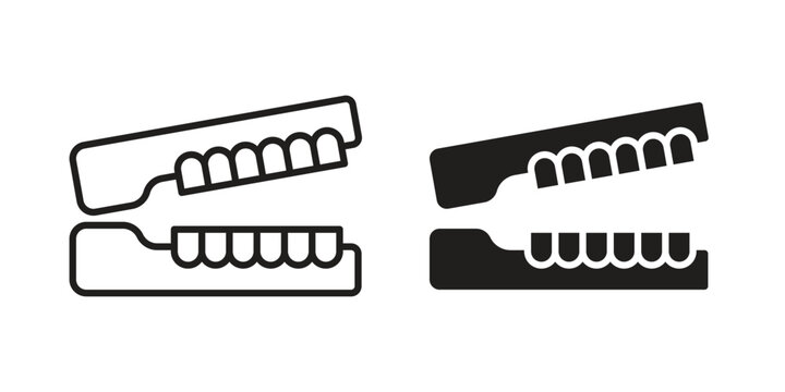 False jaw icons in trendy flat style. Icon design, logo, app, UI. Vector illustration