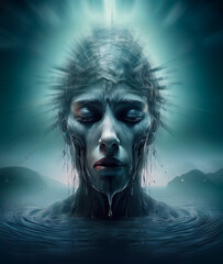 Illustration - Infinite sadness and depression as part of the human condition