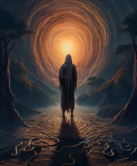 Illustration - From the depths of despair you can see light at the end of the tunnel