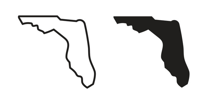 Florida map icons in trendy flat style. Icon design, logo, app, UI. Vector illustration