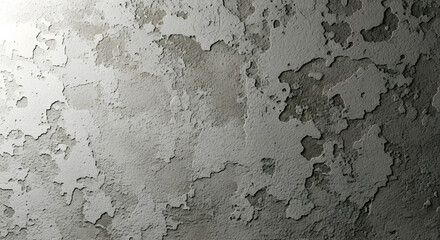 Close up of a weathered gray concrete wall with peeling texture