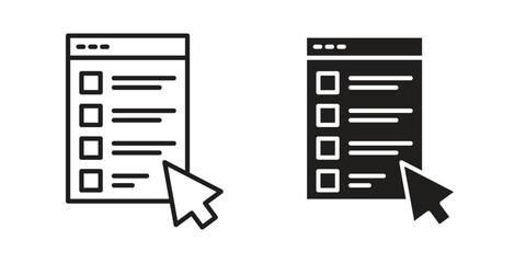 Online exam test icons in trendy flat style. Icon design, logo, app, UI. Vector illustration