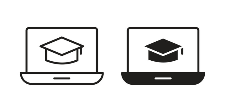 Online education icons in trendy flat style. Icon design, logo, app, UI. Vector illustration