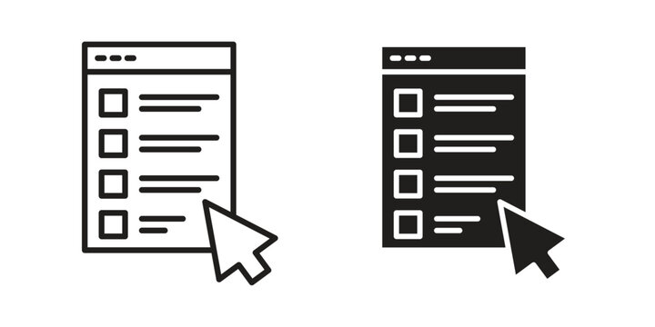 Online exam test icons in trendy flat style. Icon design, logo, app, UI. Vector illustration